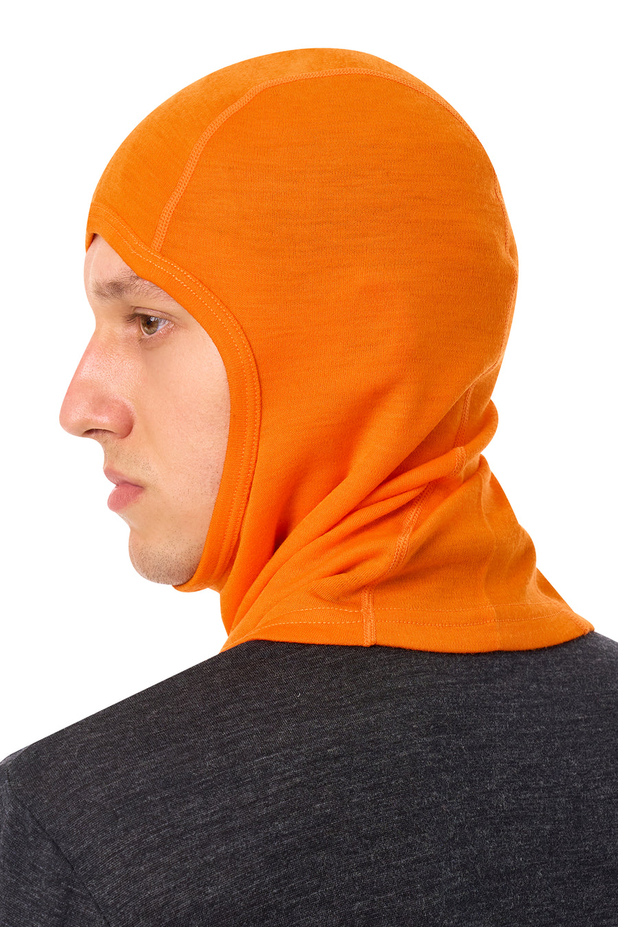Merino Wool Balaclava Hunter Orange — view 4