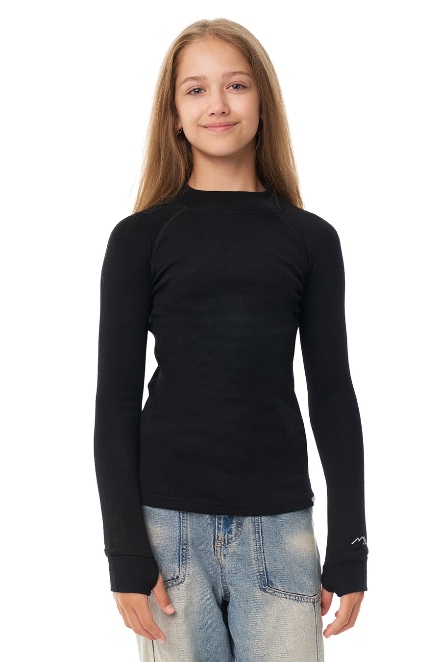 Kids' Merino Turtleneck Long Sleeve 250 Black