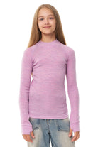 Kids' Merino Turtleneck Long Sleeve 250 Heather Lilac
