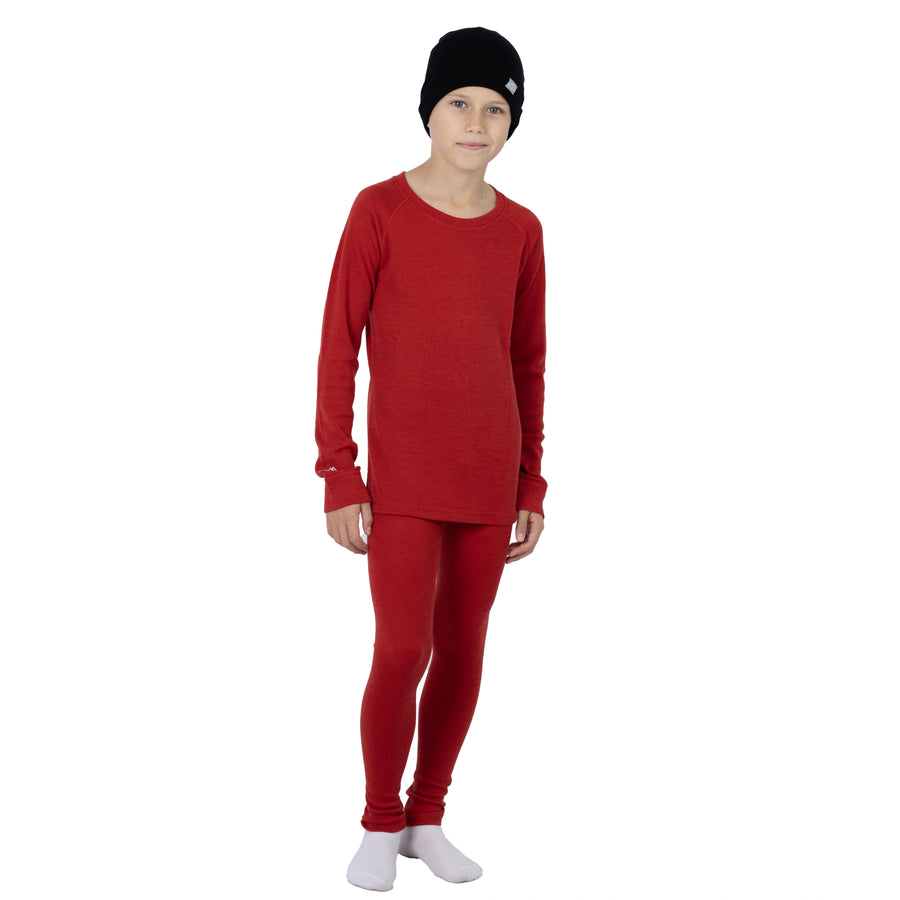 Kids' Merino Set Cherry Red + Black Beanie — view 4