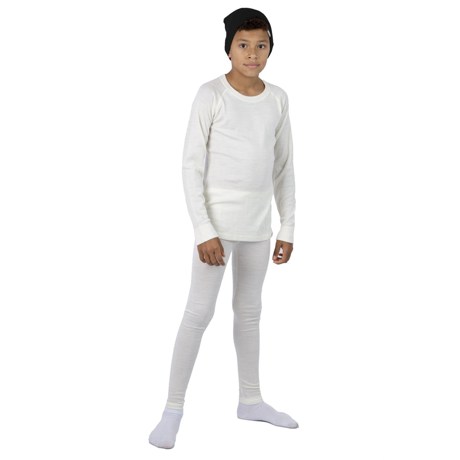 Kids' Merino Set Natural Merinos + Black Beanie — view 4