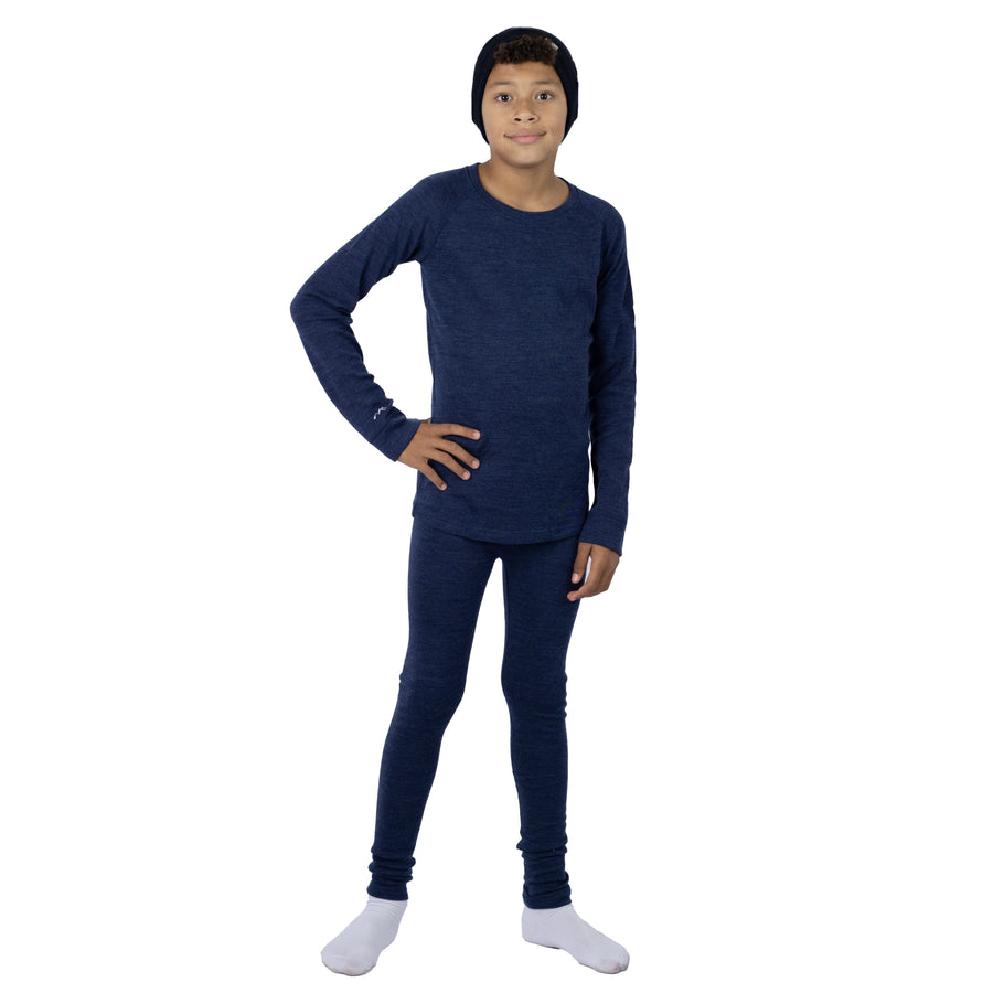 Kids' Merino Set Navy + Black Beanie — view 4