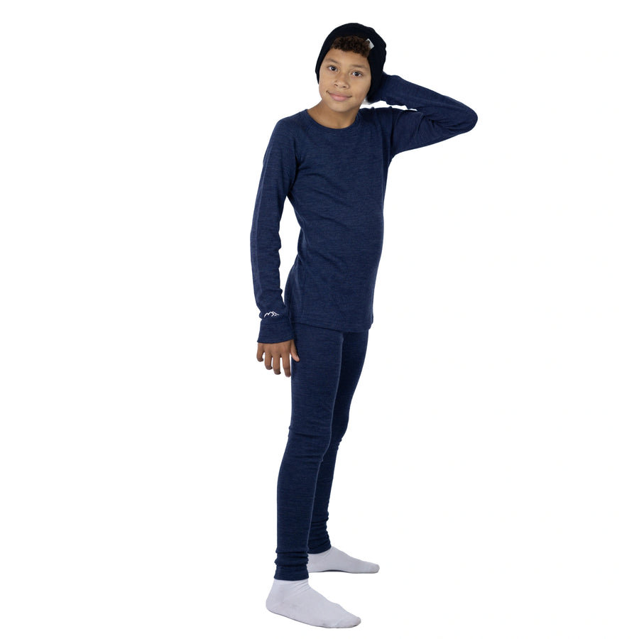 Kids' Merino Set Navy + Black Beanie — view 5