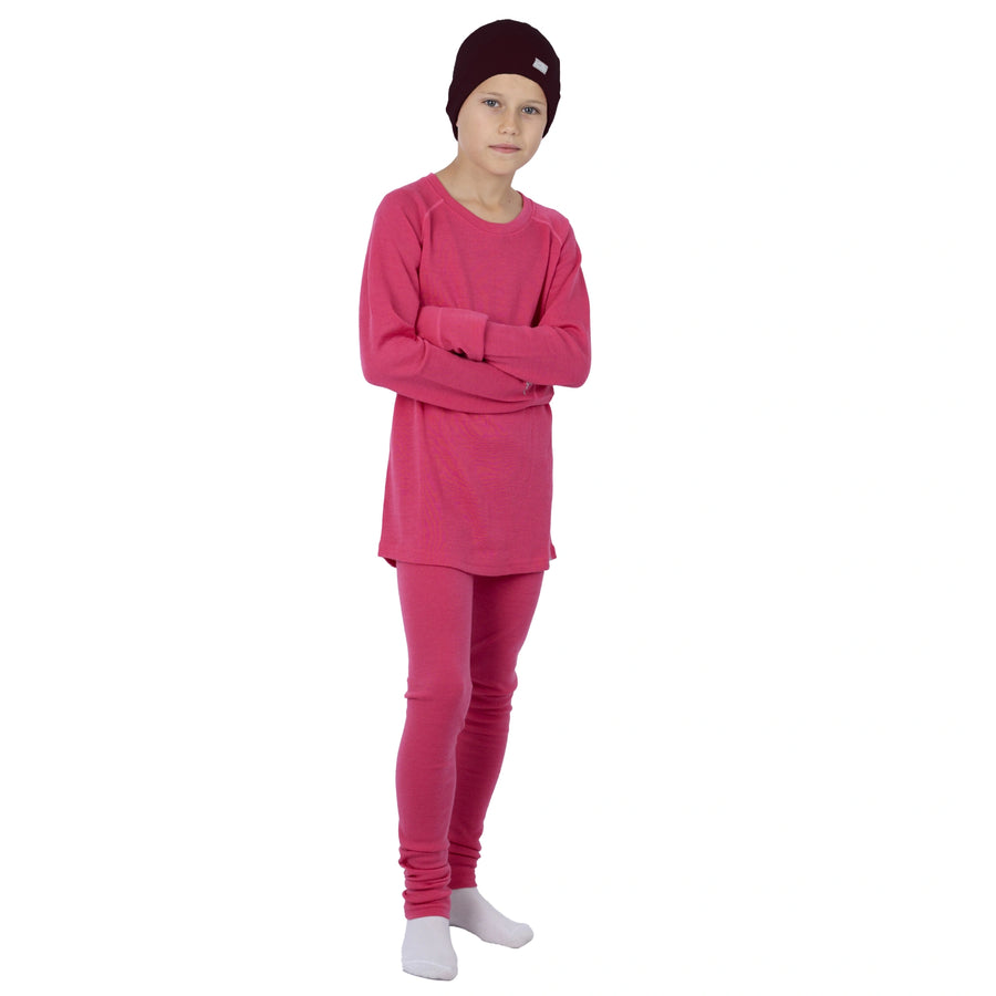 Kids' Merino Set Pink + Black Beanie — view 4