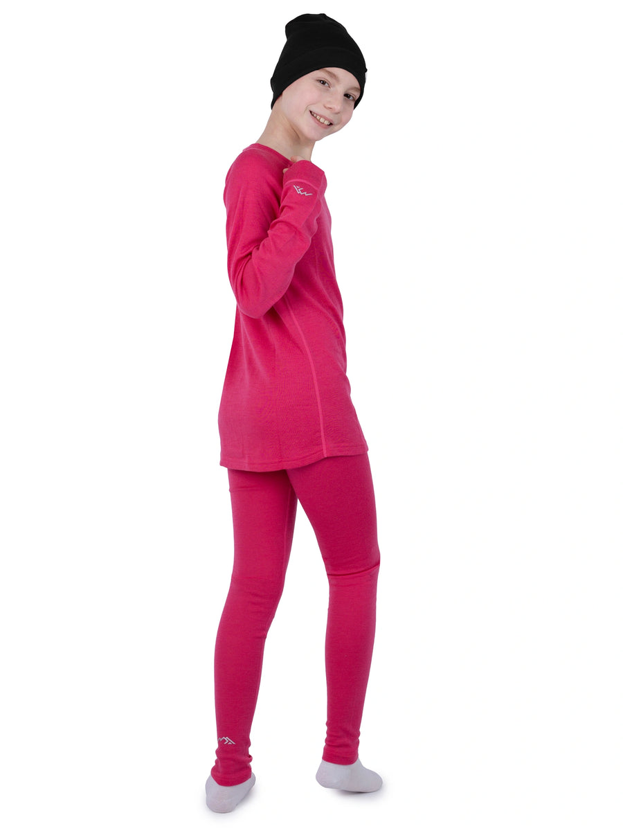 Kids' Merino Set Pink + Black Beanie — view 5