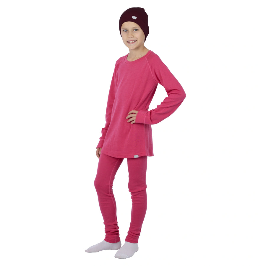 Kids' Merino Set Pink + Black Beanie — view 6