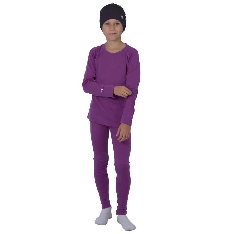 Kids' Merino Set Violet Purple + Black Beanie — view 4