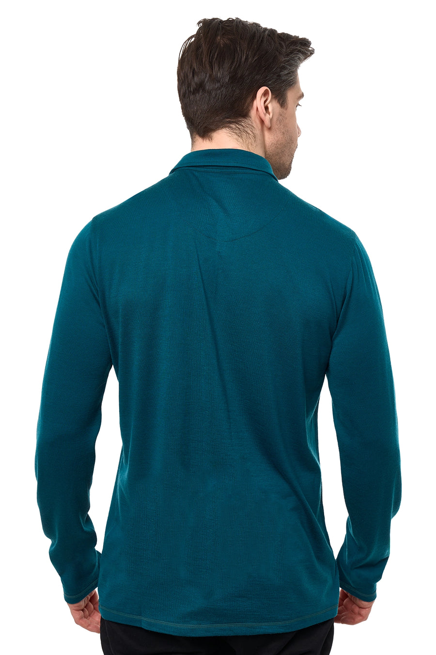 Men's Merino Button-Up Long Sleeve Deep Teal — view 5