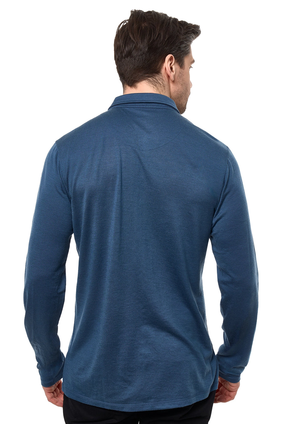 Men's Merino Button-Up Long Sleeve Denim — view 4
