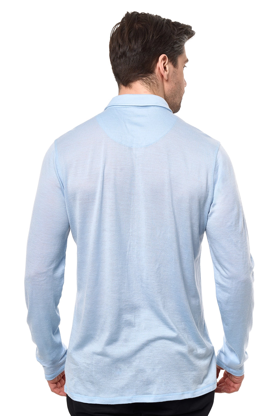 Men's Merino Button-Up Long Sleeve Oxford Blue — view 5