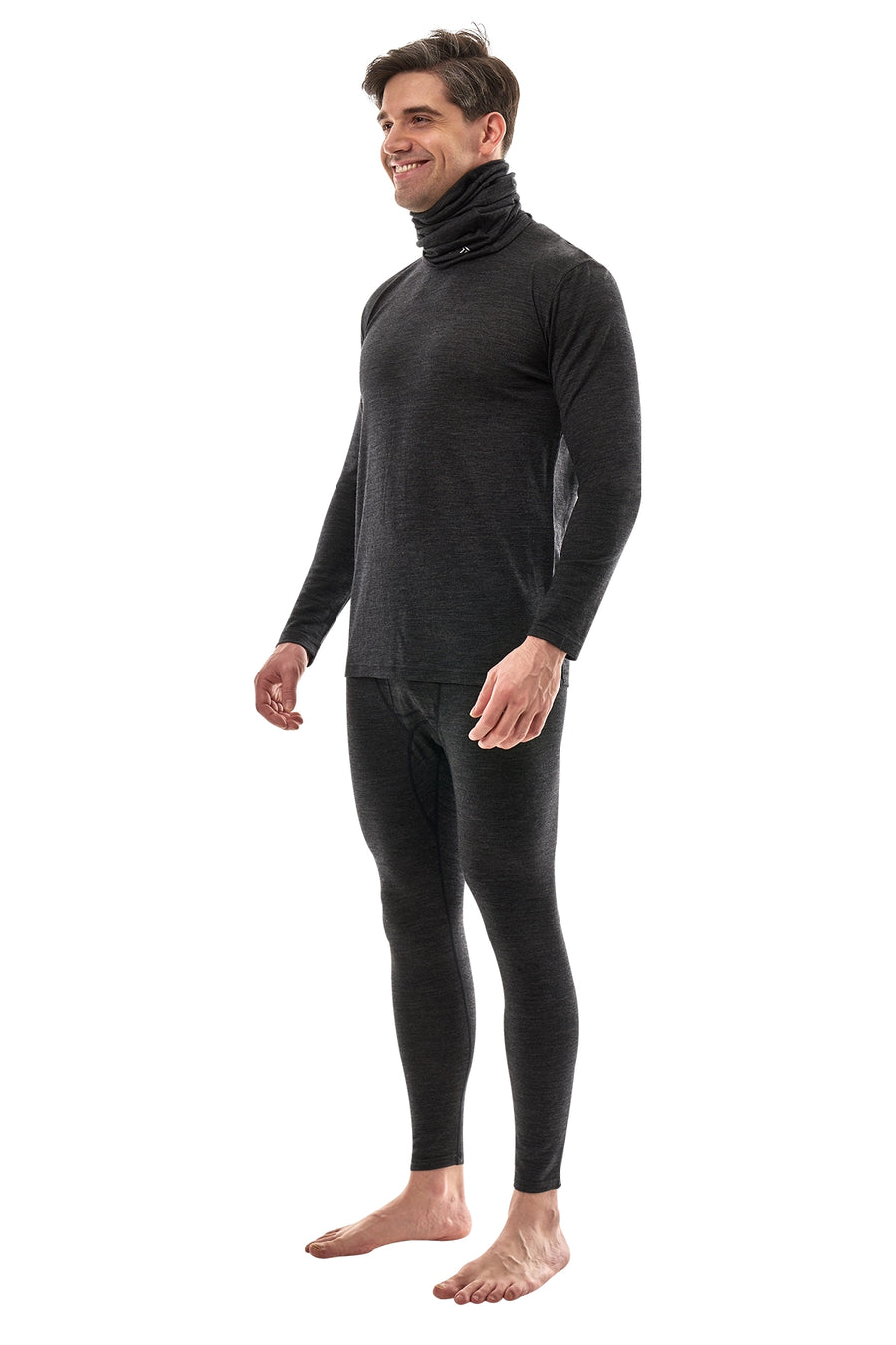 Men's Merino Charcoal Set + Neck Gaiter — view 3