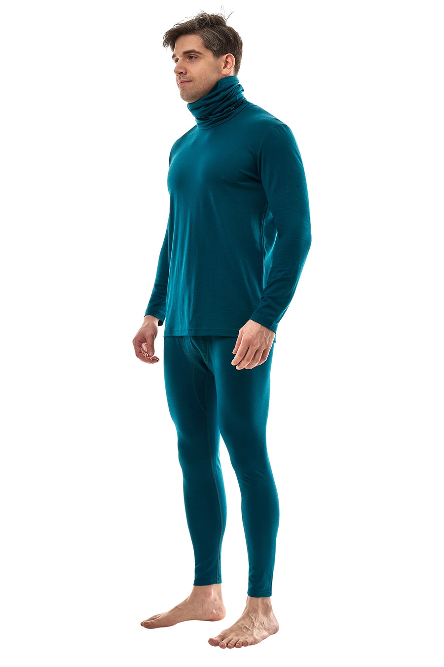 Men's Merino Deep Teal Set + Neck Gaiter — view 3