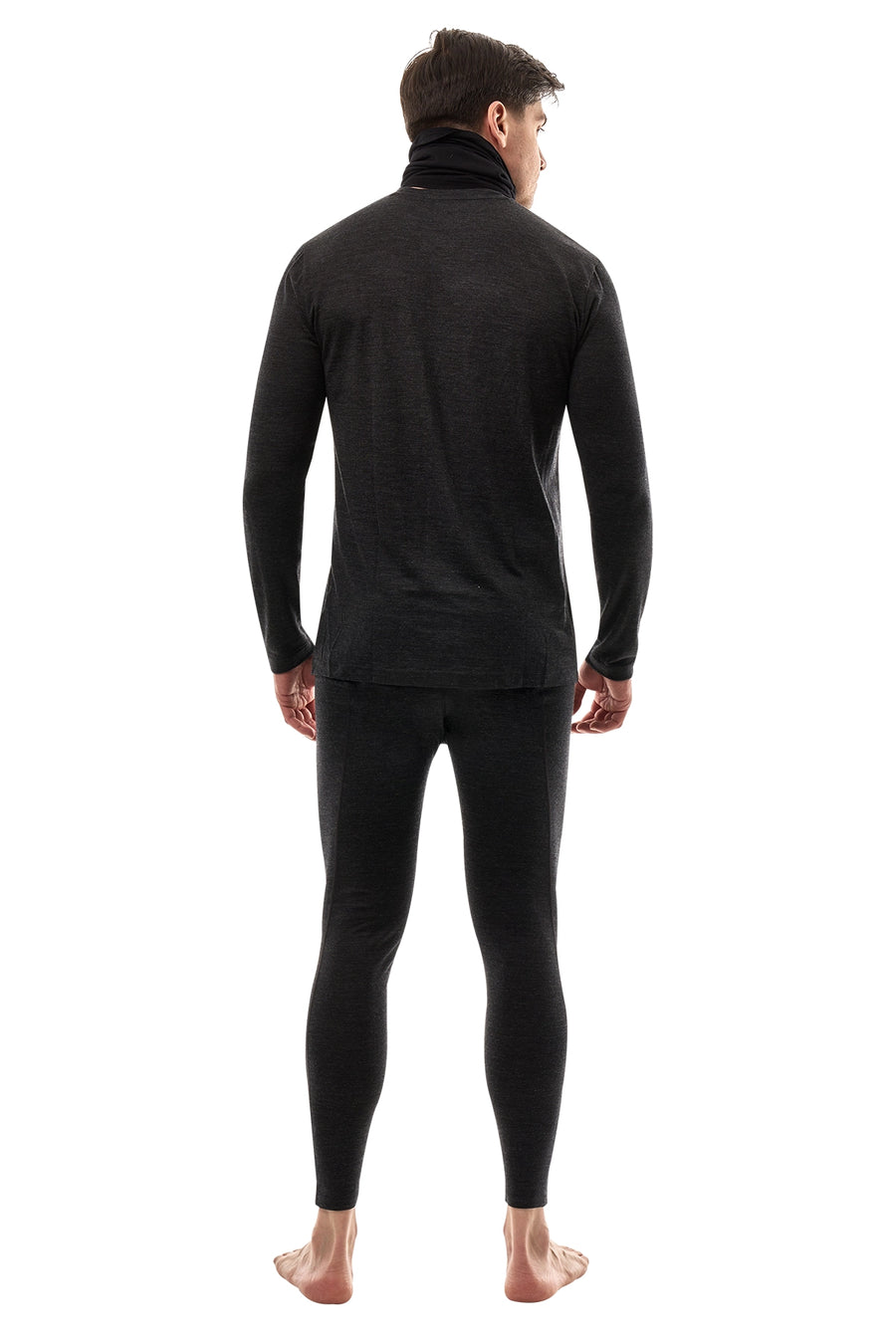 Men's Merino Heathered Black Set + Neck Gaiter — view 2