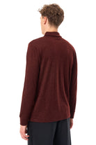 Men's Merino Half Zip Long Sleeve Polo Bordo — view 2