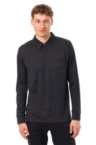 Men's Merino Half Zip Long Sleeve Polo Charcoal Grey