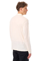 Men's Merino Half Zip Long Sleeve Polo Natural White — view 2