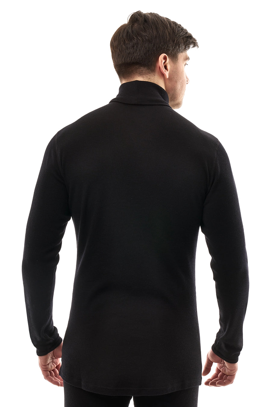 Men's Merino Turtleneck Long Sleeve 260 Black High Neck — view 2