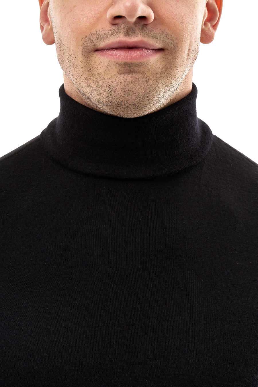 Men's Merino Turtleneck Long Sleeve 260 Black High Neck — view 5