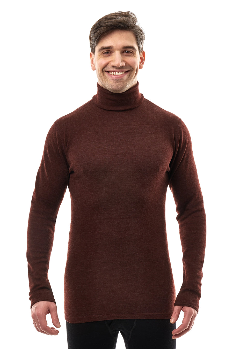 Men's Merino Turtleneck Long Sleeve 260 Bordo High Neck