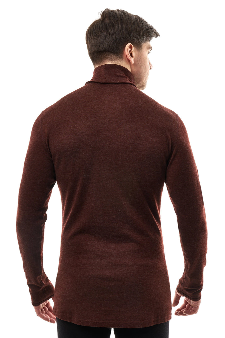 Men's Merino Turtleneck Long Sleeve 260 Bordo High Neck — view 2