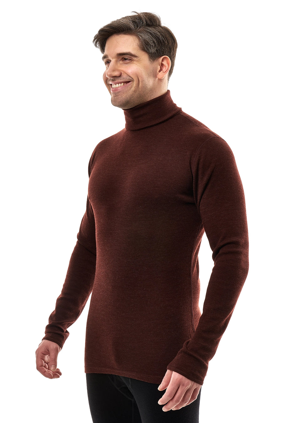 Men's Merino Turtleneck Long Sleeve 260 Bordo High Neck — view 4