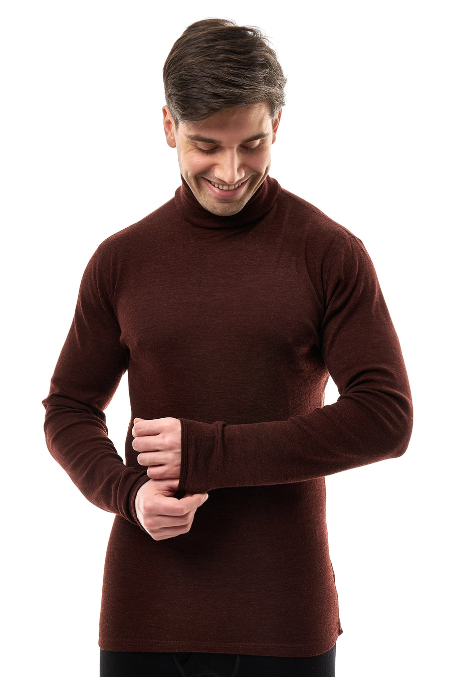 Men's Merino Turtleneck Long Sleeve 260 Bordo High Neck — view 3