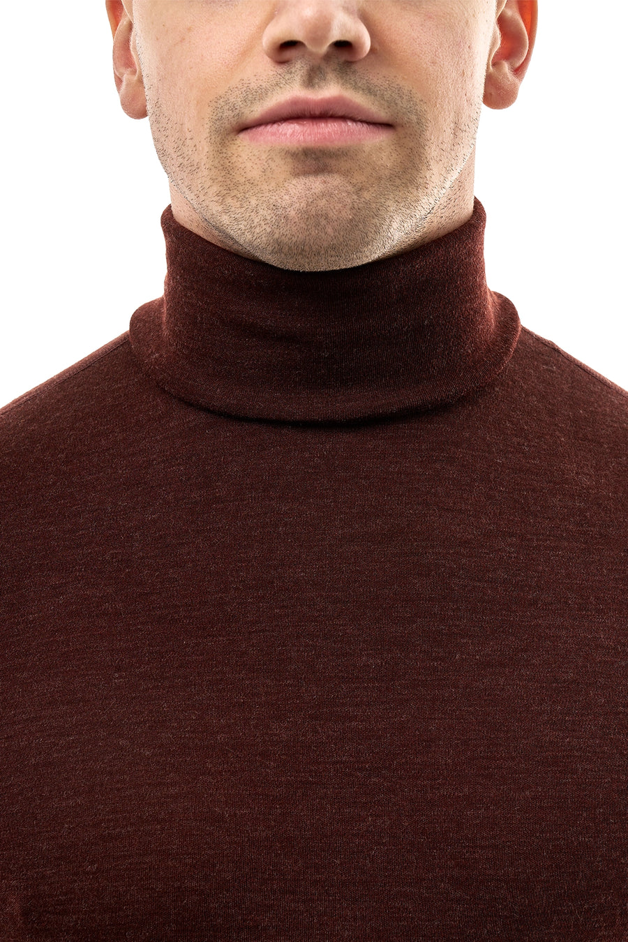 Men's Merino Turtleneck Long Sleeve 260 Bordo High Neck — view 5