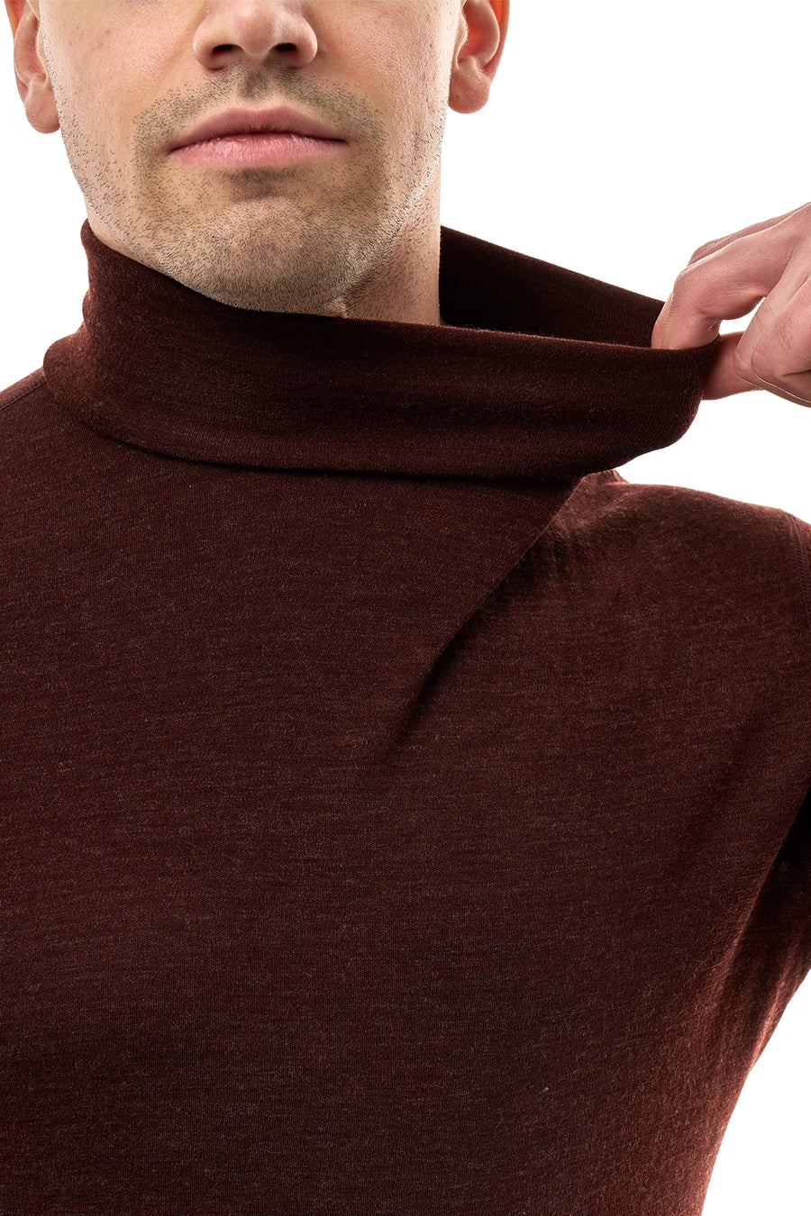 Men's Merino Turtleneck Long Sleeve 260 Bordo High Neck — view 6