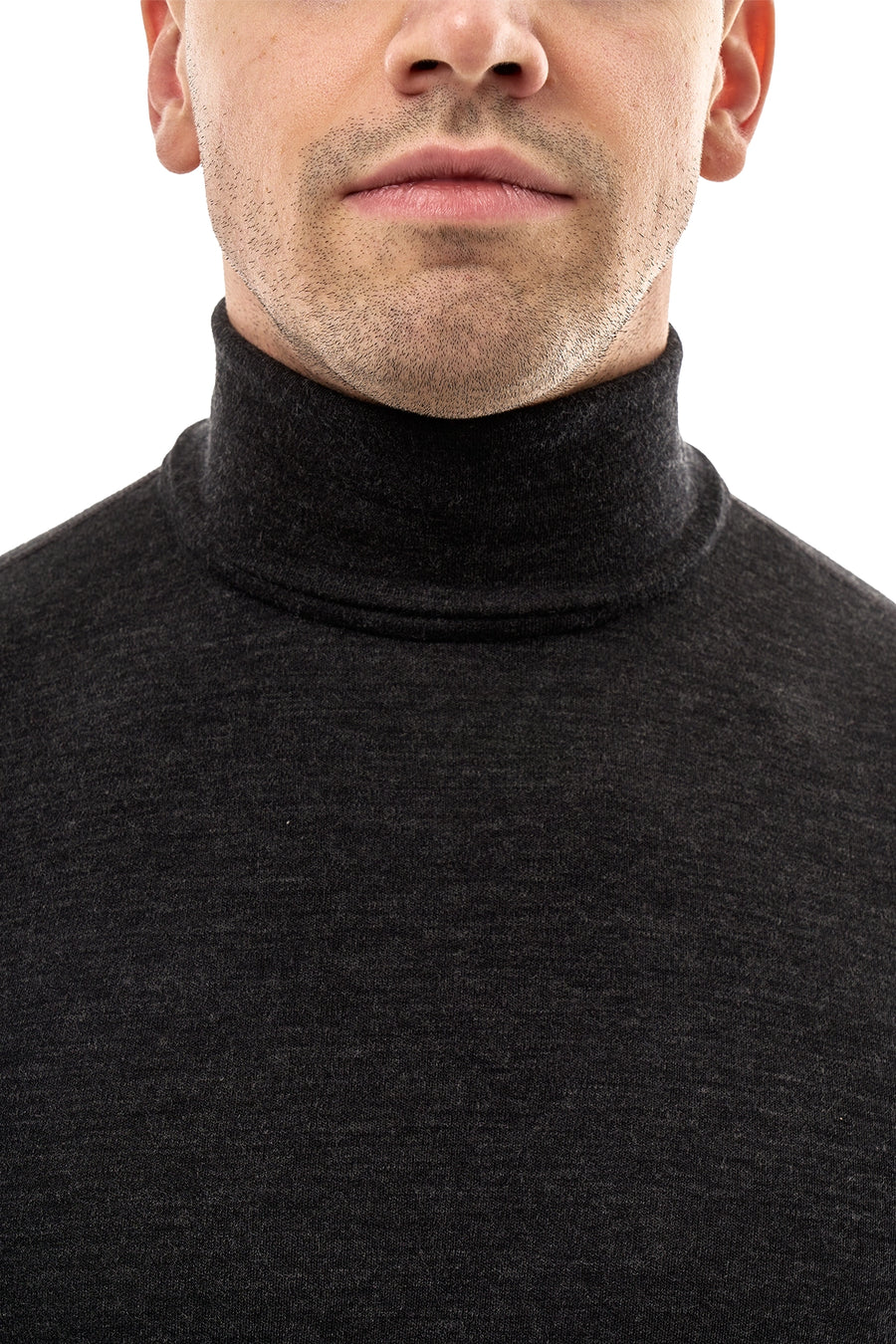 Men's Merino Turtleneck Long Sleeve 260 Charcoal High Neck — view 5