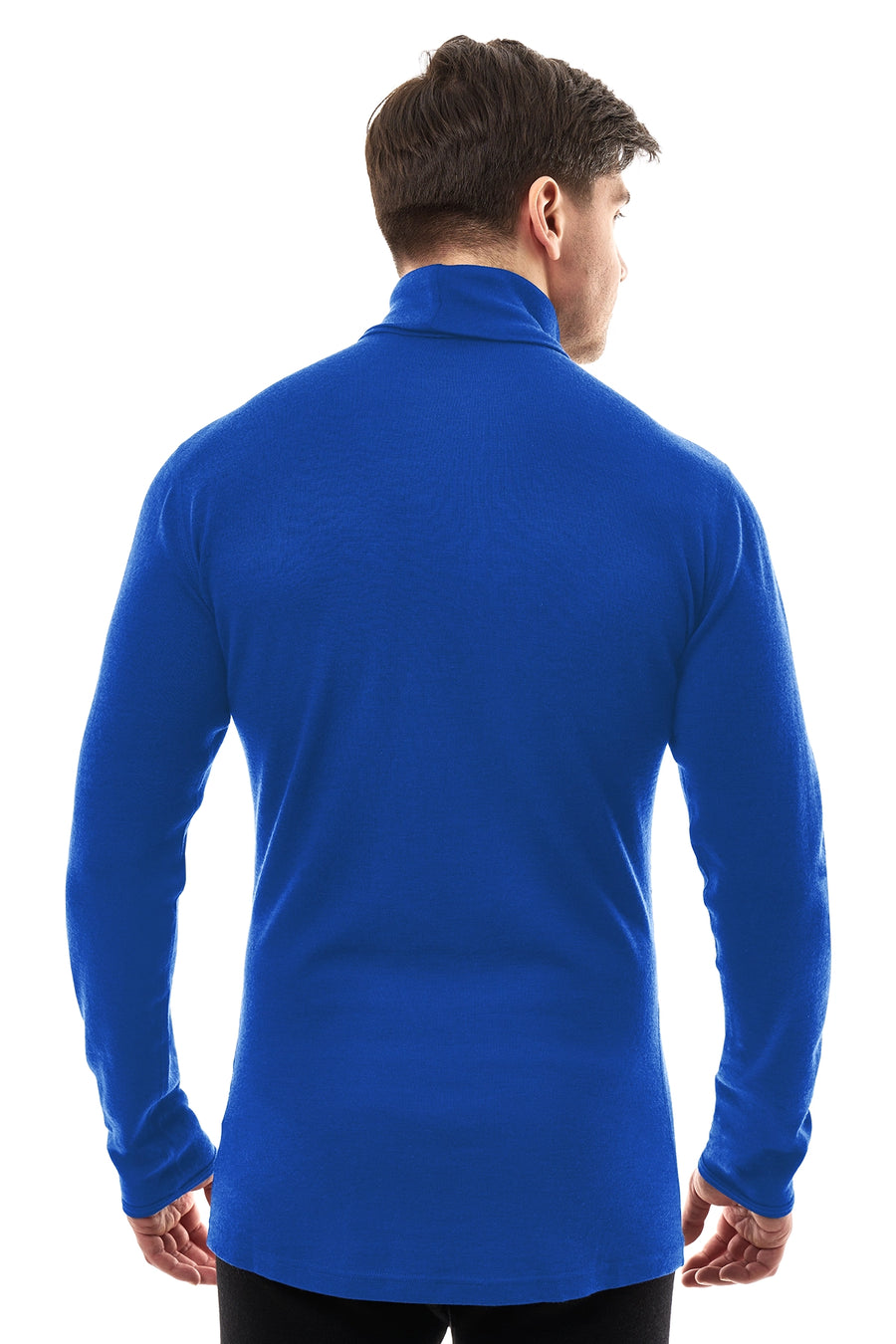 Men's Merino Turtleneck Long Sleeve 260 Cobalt Blue High Neck — view 2