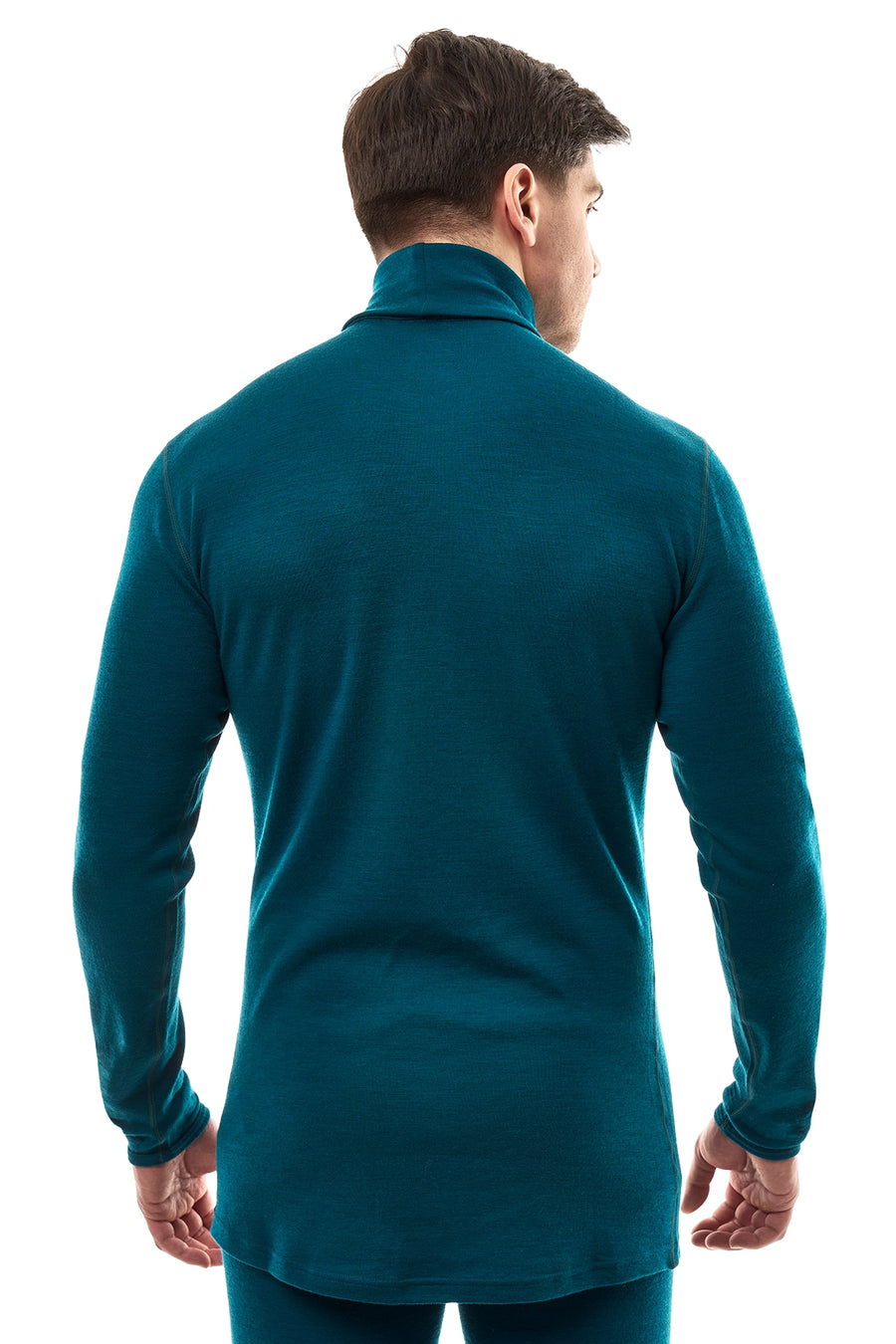 Men's Merino Turtleneck Long Sleeve 260 Deep Teal High Neck — view 2