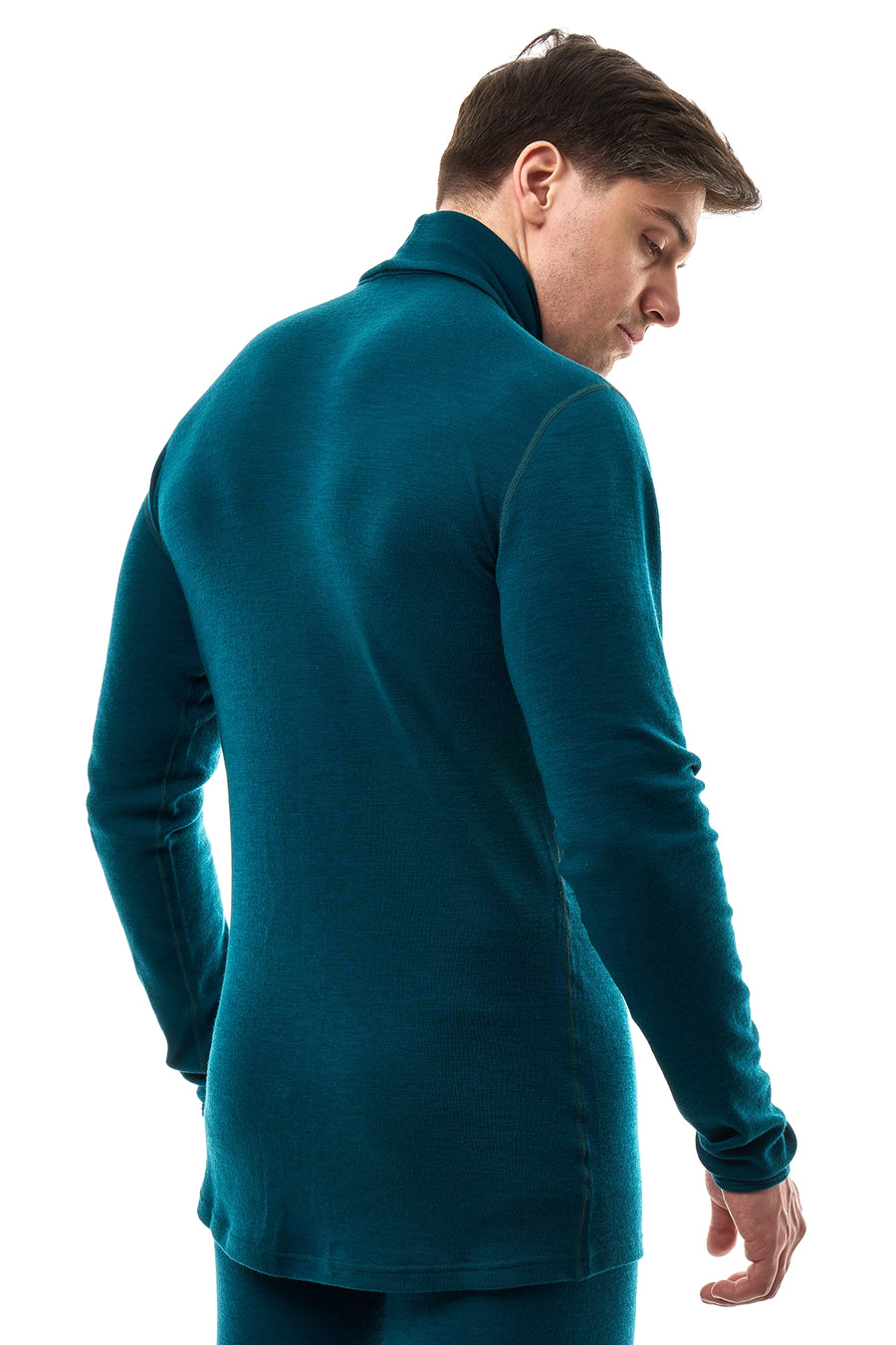 Men's Merino Turtleneck Long Sleeve 260 Deep Teal High Neck — view 6
