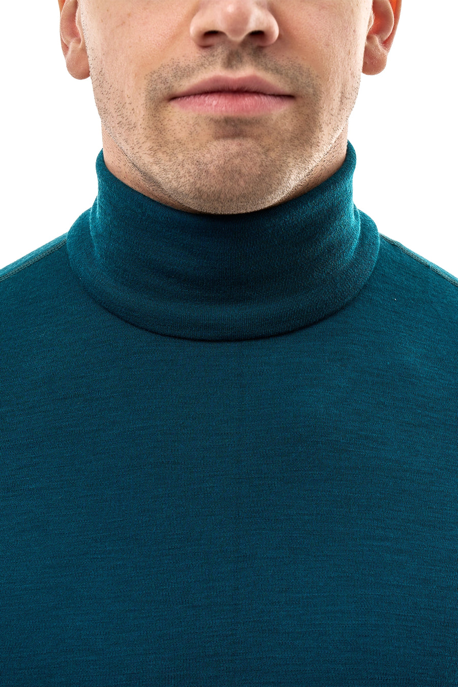 Men's Merino Turtleneck Long Sleeve 260 Deep Teal High Neck — view 4