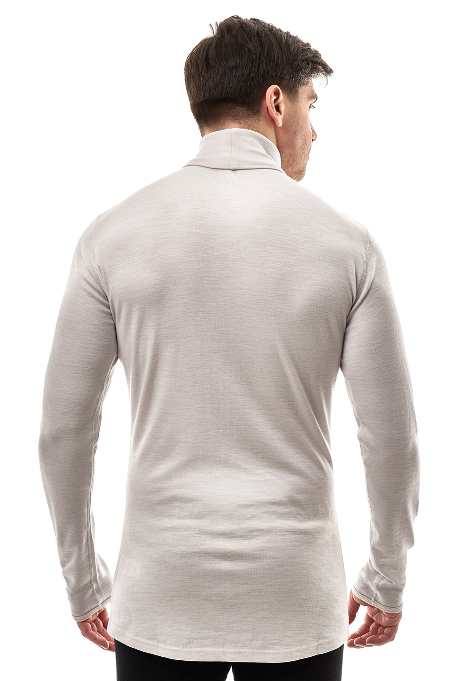 Men's Merino Turtleneck Long Sleeve 260 Light Grey High Neck — view 2