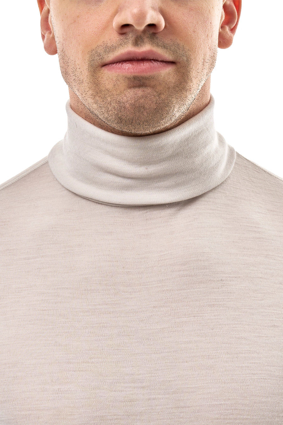 Men's Merino Turtleneck Long Sleeve 260 Light Grey High Neck — view 5
