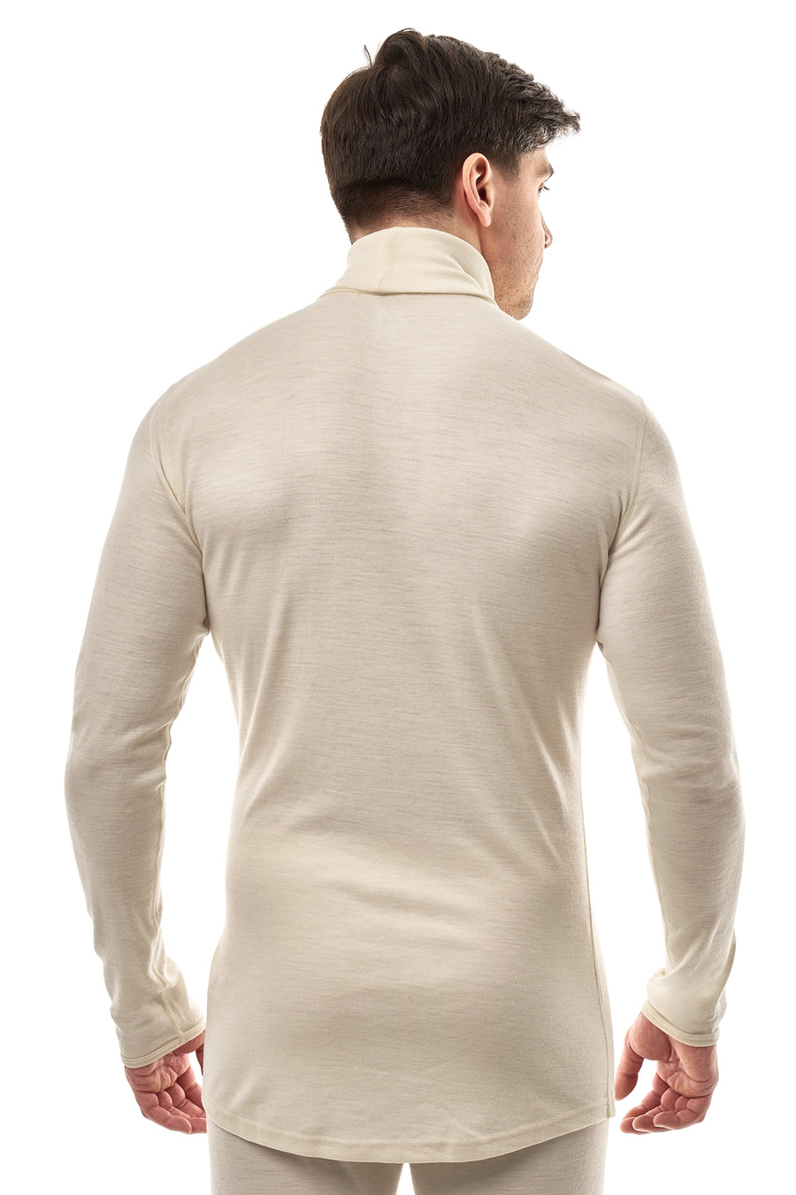 Men's Merino Turtleneck Long Sleeve 260 Natural White High Neck — view 2