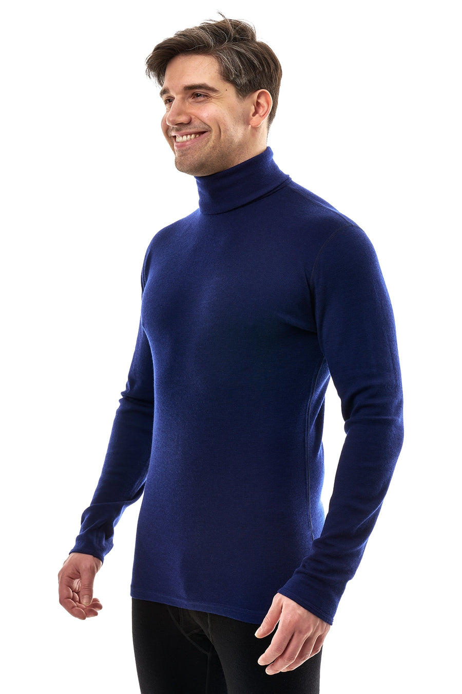 Men's Merino Turtleneck Long Sleeve 260 Navy High Neck — view 4