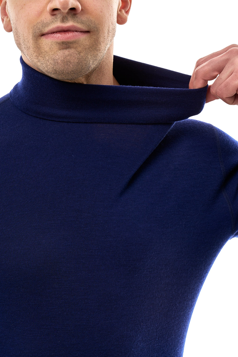 Men's Merino Turtleneck Long Sleeve 260 Navy High Neck — view 6