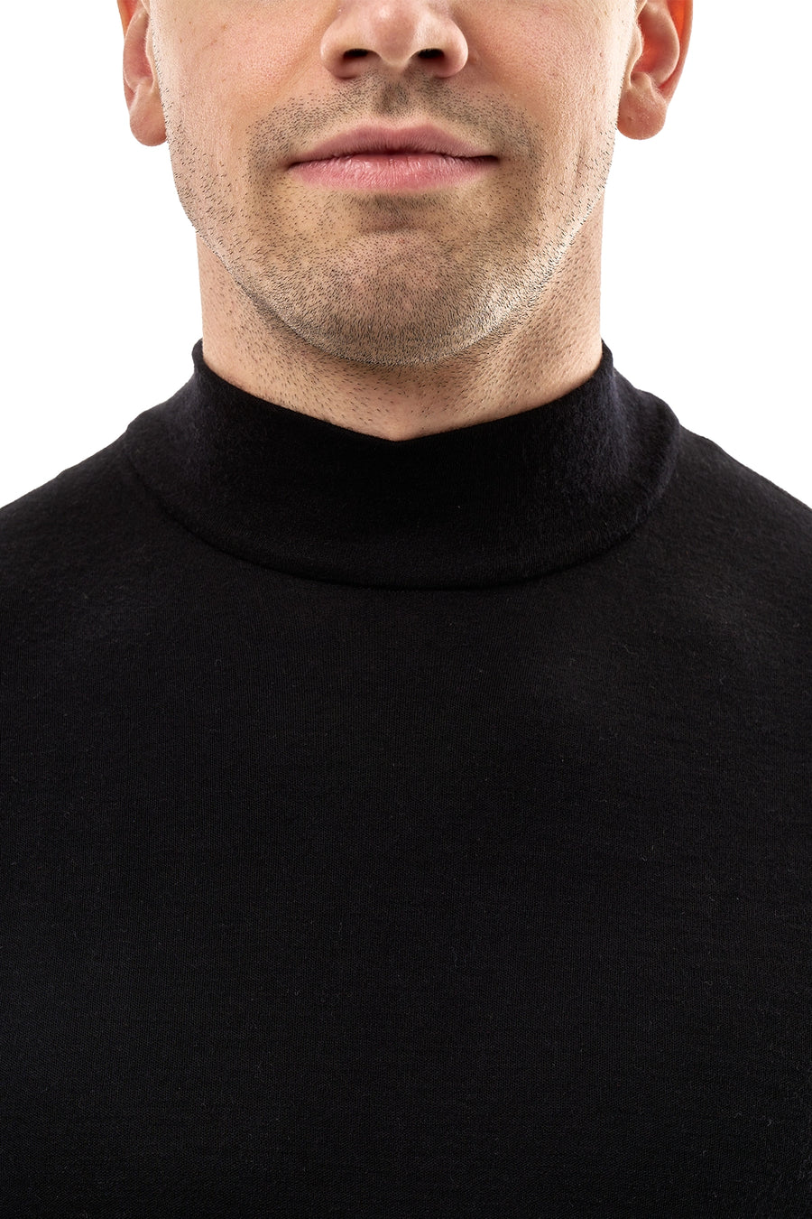 Men's Merino Turtleneck Long Sleeve 260 Black Low Neck — view 5