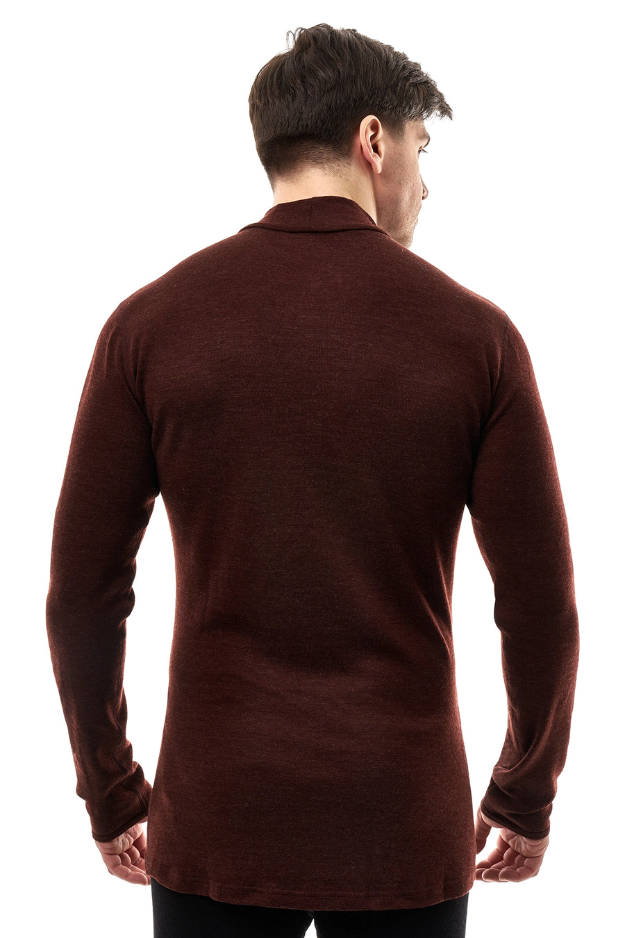 Men's Merino Turtleneck Long Sleeve 260 Bordo Low Neck — view 2