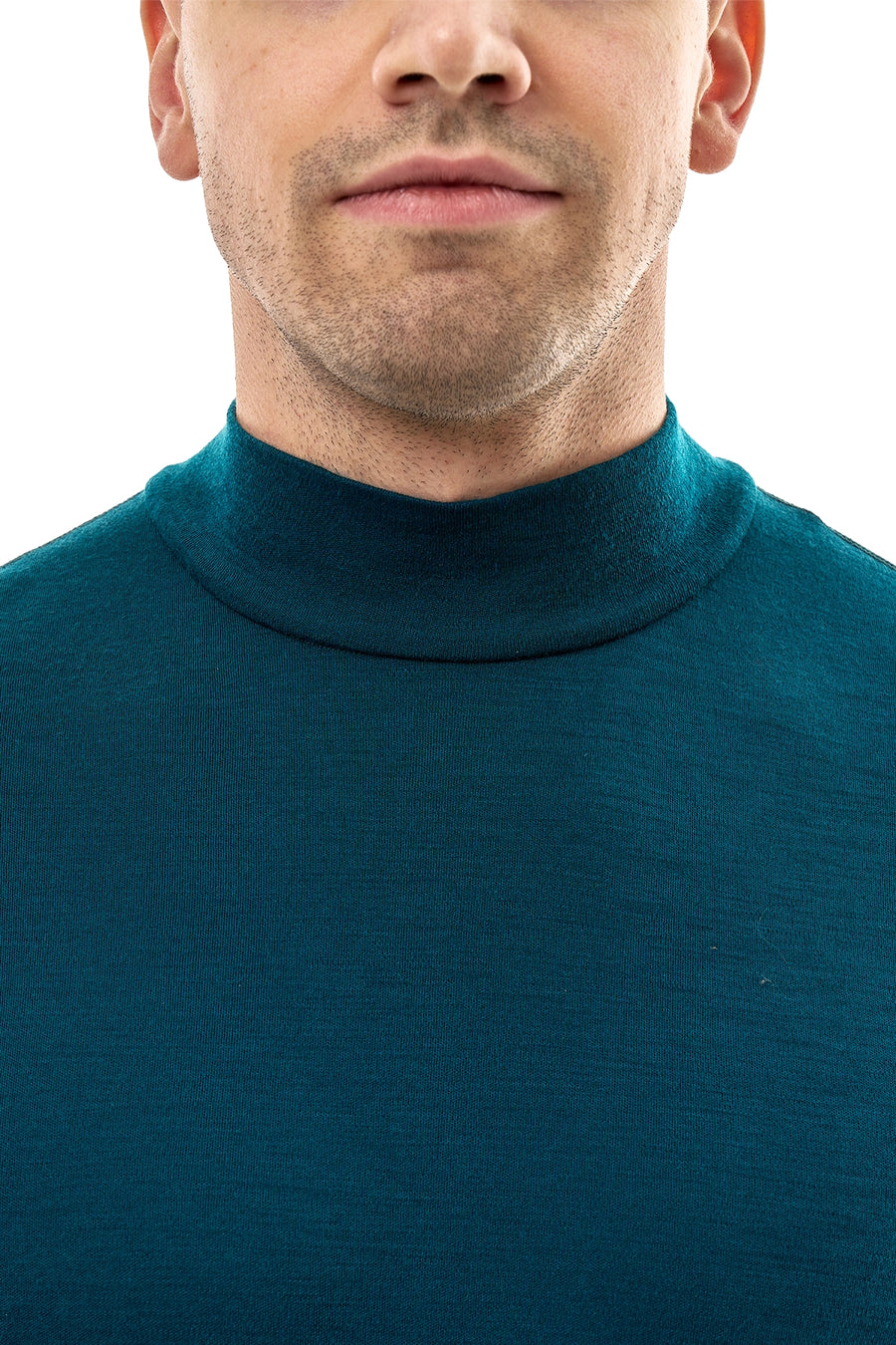 Men's Merino Turtleneck Long Sleeve 260 Deep Teal Low Neck — view 5
