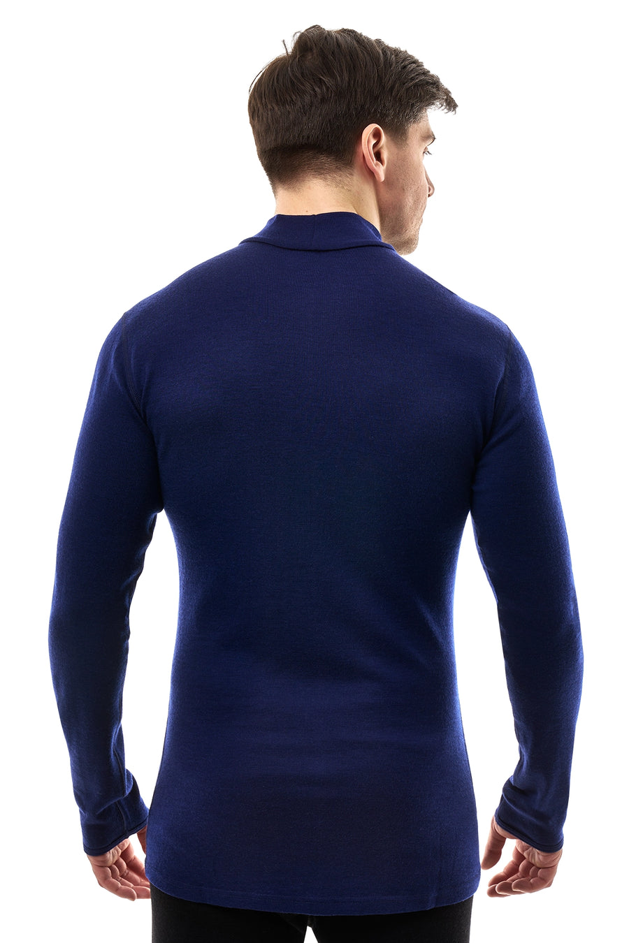 Men's Merino Turtleneck Long Sleeve 260 Navy Low Neck — view 2