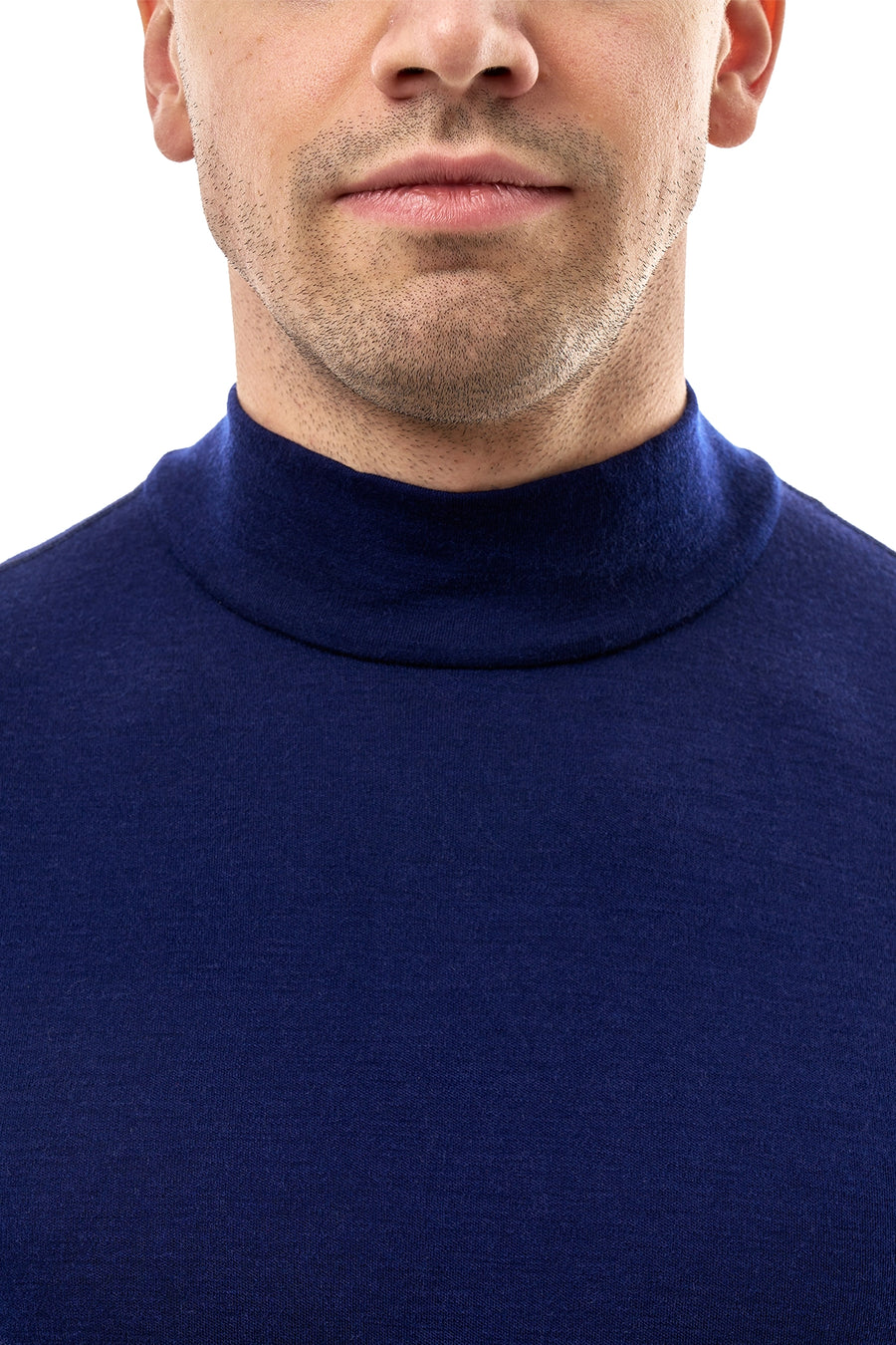 Men's Merino Turtleneck Long Sleeve 260 Navy Low Neck — view 5