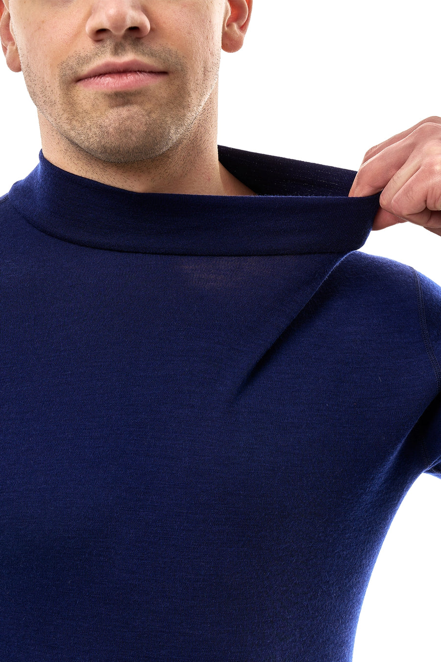 Men's Merino Turtleneck Long Sleeve 260 Navy Low Neck — view 6