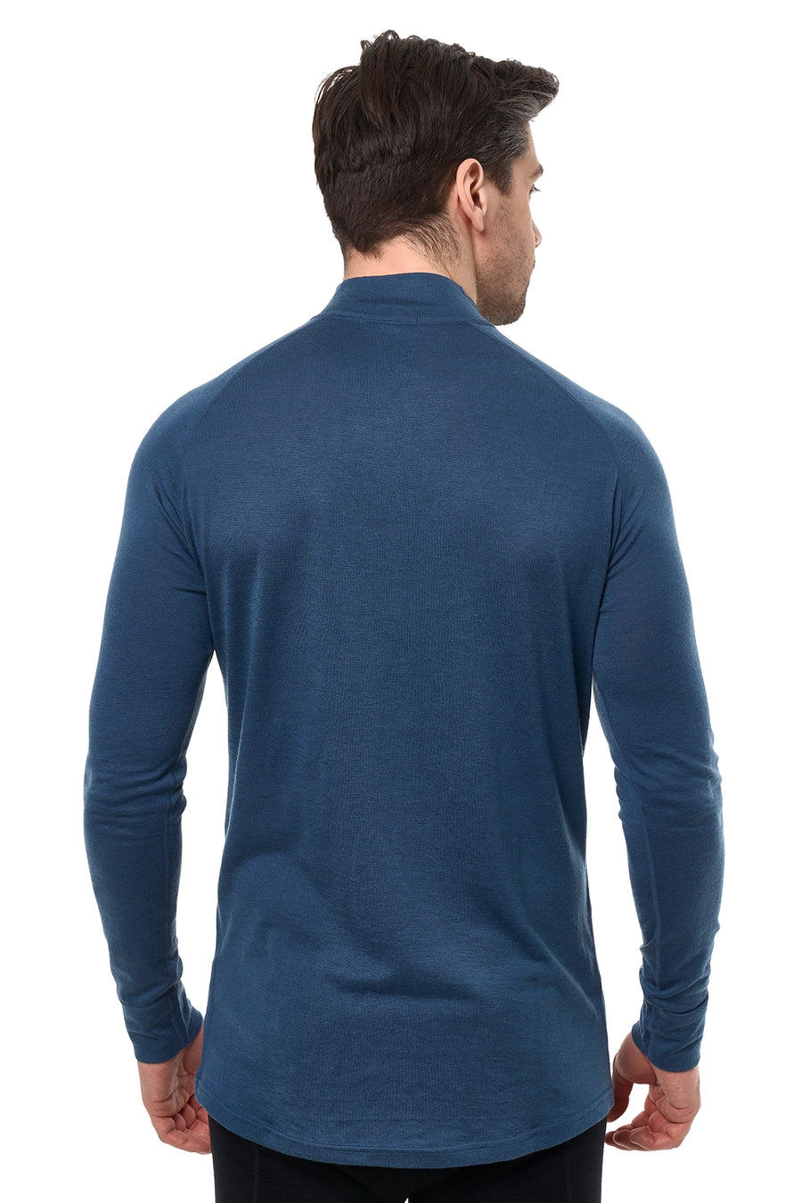 Men's Merino Half Zip Long Sleeve 165 Denim Blue — view 2