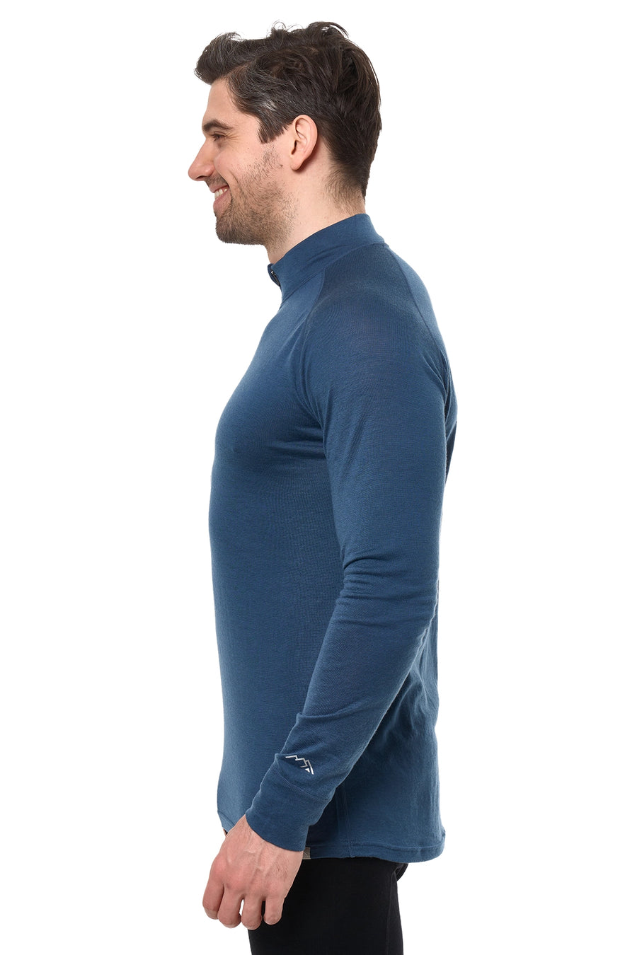 Men's Merino Half Zip Long Sleeve 165 Denim Blue — view 4