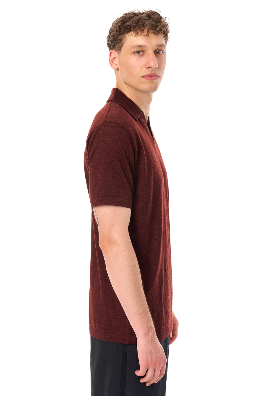 Men's Merino Polo 180 Bordo Open Collar — view 5