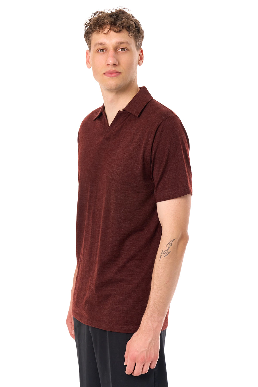 Men's Merino Polo 180 Bordo Open Collar — view 4