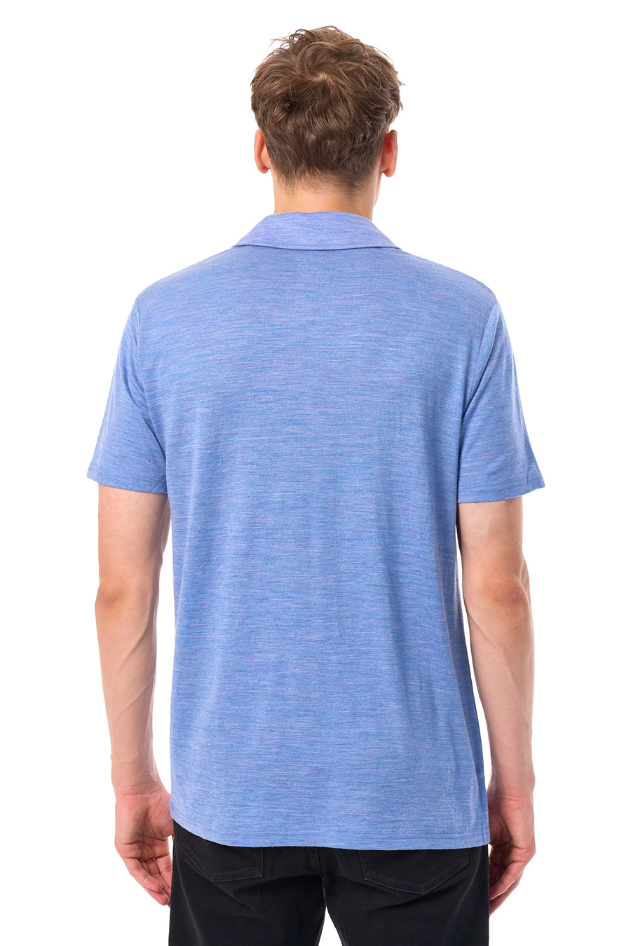 Men's Merino Polo 180 Deep Blue Open Collar — view 2