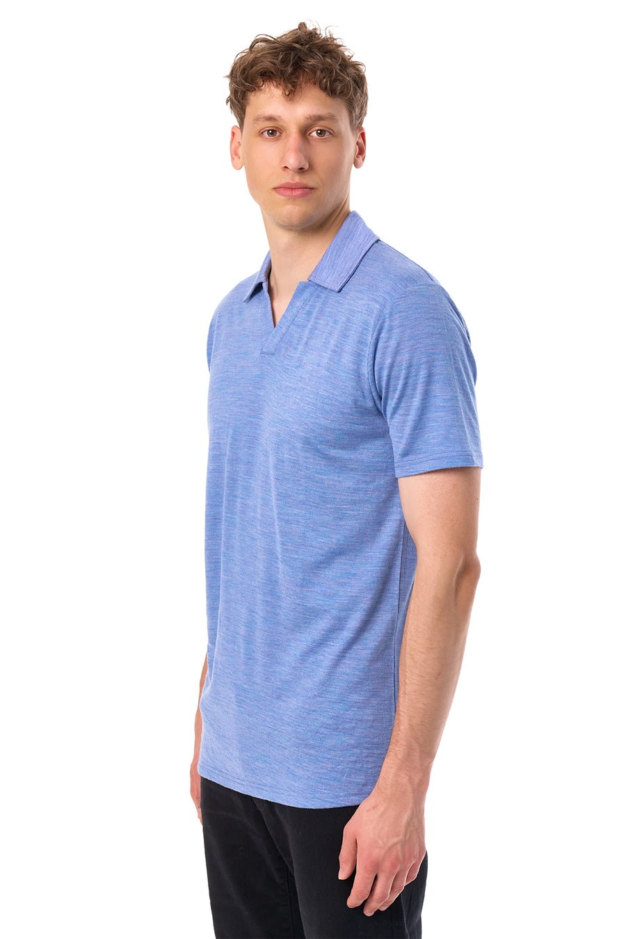 Men's Merino Polo 180 Deep Blue Open Collar — view 4